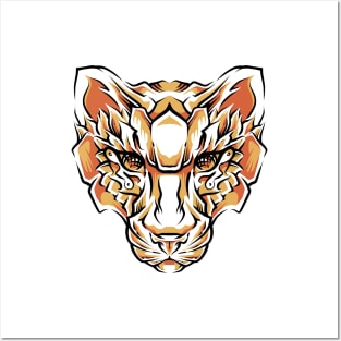 tiger head handdrawing Posters and Art